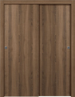 OPTIMA PECAN NUTWOOD BYPASS DOORS BELLDINNI MODERN INTERIOR DOOR - 1