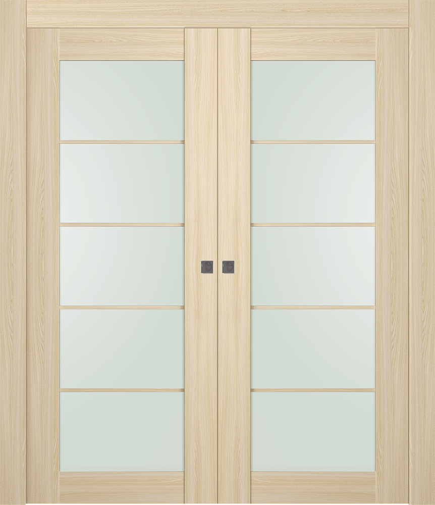 AVON 5 LITE VETRO LOIRE ASH DOUBLE POCKET BELLDINNI MODERN INTERIOR DOOR - 1