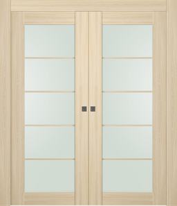 AVON 5 LITE VETRO LOIRE ASH DOUBLE POCKET BELLDINNI MODERN INTERIOR DOOR - 1