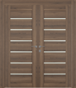 AVON 07-02 VETRO PECAN NUTWOOD DOUBLE DOORS BELLDINNI MODERN INTERIOR DOOR - 1