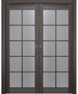 PALLADIO 10 LITE VETRO GRAY OAK DOUBLE POCKET BELLDINNI MODERN INTERIOR DOOR - 7