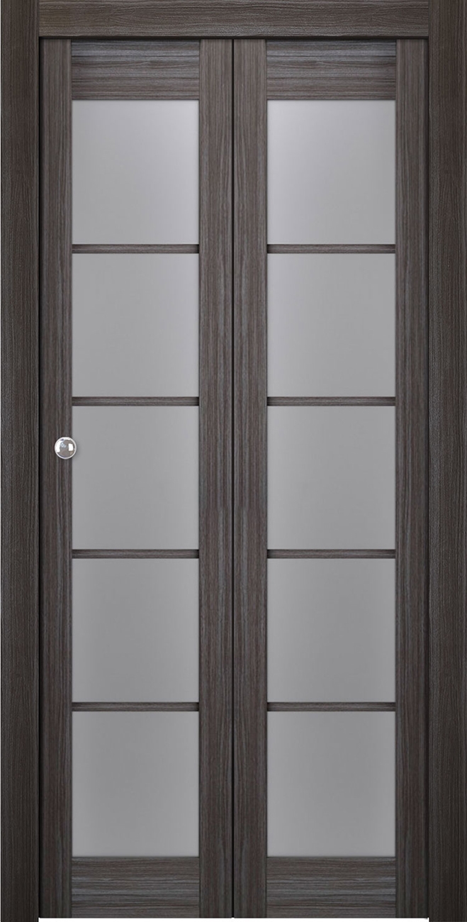 PALLADIO 5 LITE VETRO GRAY OAK BI-FOLD BELLDINNI MODERN INTERIOR DOOR - 4