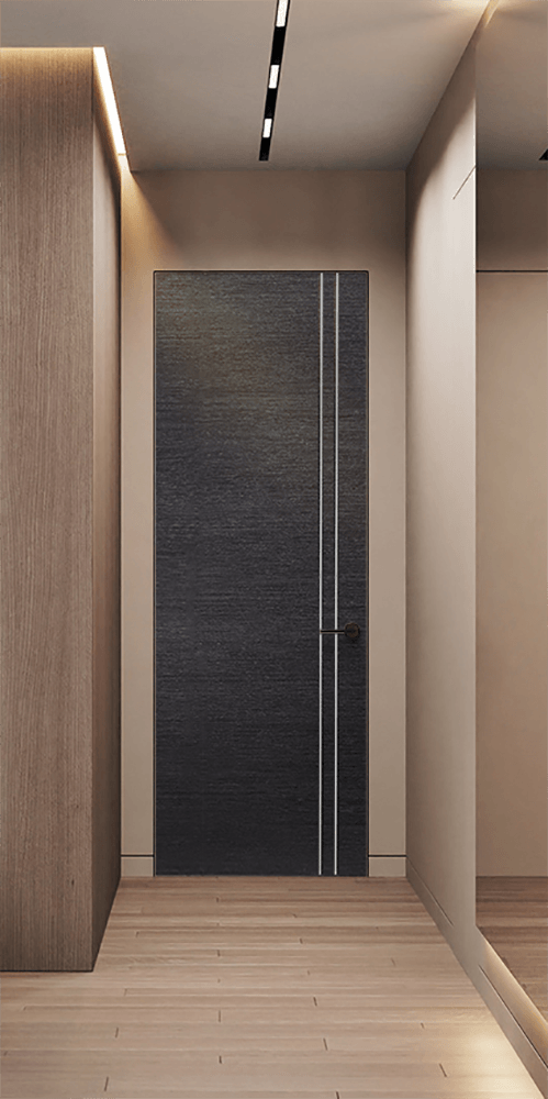 AVANTI 2V BLACK APRICOT INVISIBLE METAL FRAME BELLDINNI MODERN INTERIOR DOOR - 2