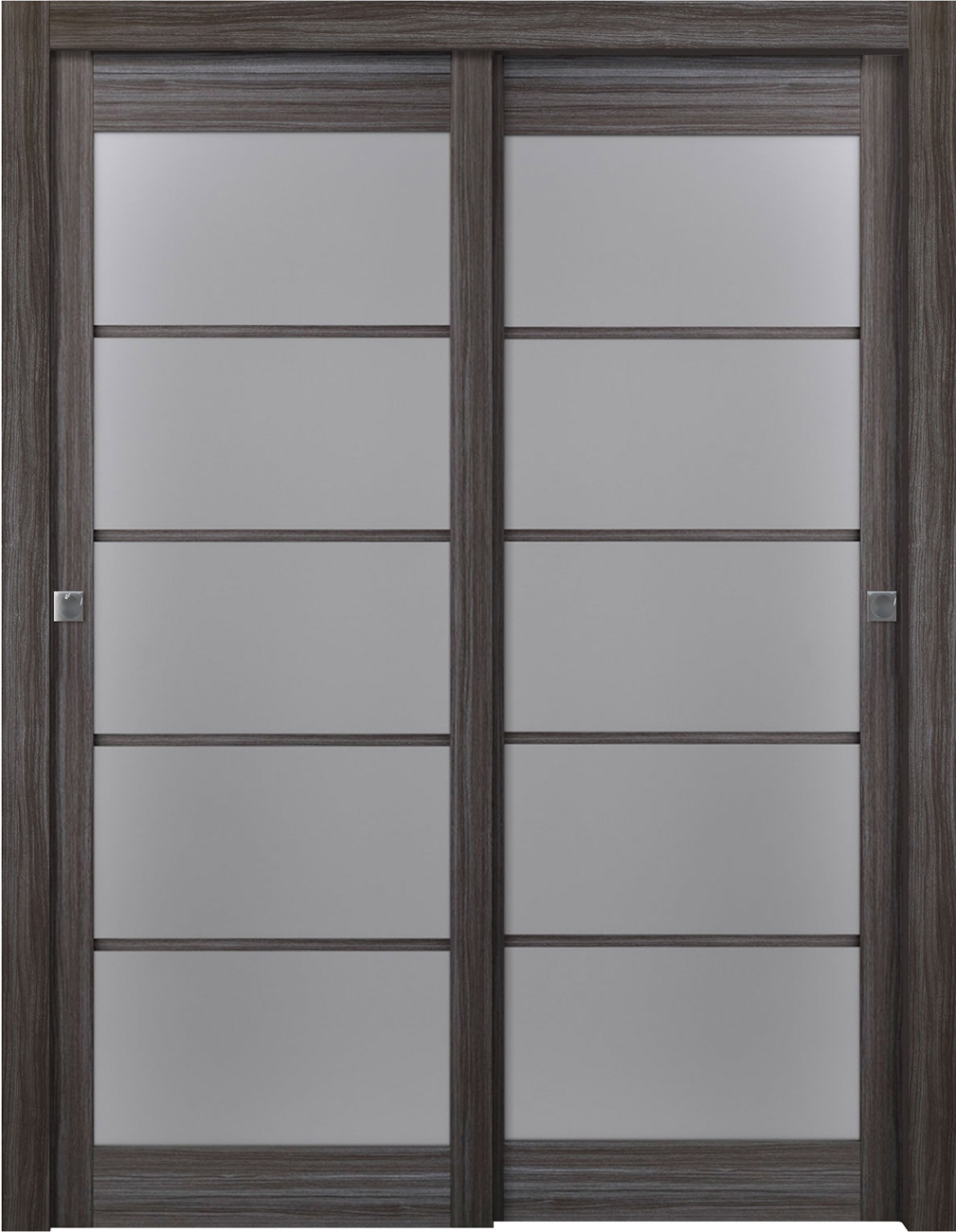 PALLADIO 5 LITE VETRO GRAY OAK BYPASS BELLDINNI MODERN INTERIOR DOOR - 5