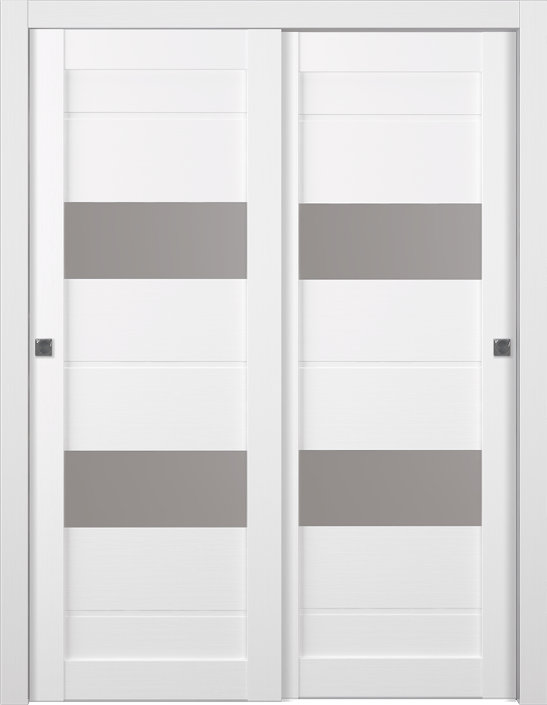 VITA VETRO BIANCO NOBLE BYPASS BELLDINNI MODERN INTERIOR DOOR - 2
