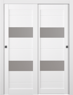 VITA VETRO BIANCO NOBLE BYPASS BELLDINNI MODERN INTERIOR DOOR - 2