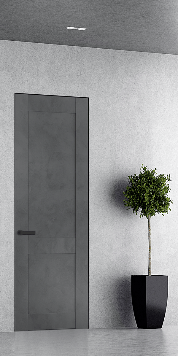 AVON 07 R DARK URBAN DOUBLE INVISIBLE METAL FRAME BELLDINNI MODERN INTERIOR DOOR - 1