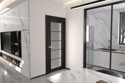 AVON 5 LITE VETRO VERALINGA OAK DOUBLE BELLDINNI MODERN INTERIOR DOOR - 4