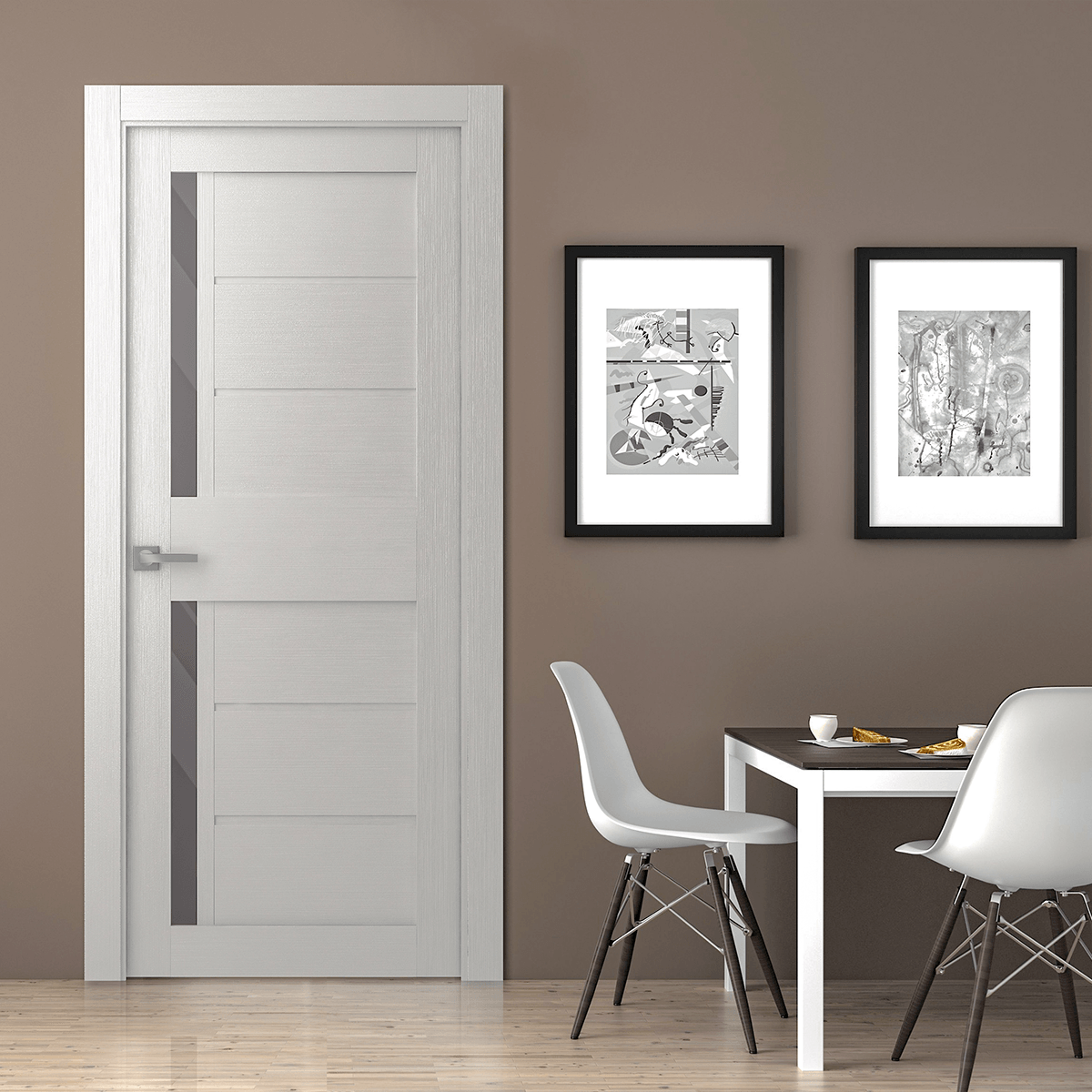 ESTA VETRO BIANCO NOBLE BARN BELLDINNI MODERN INTERIOR DOOR - 2