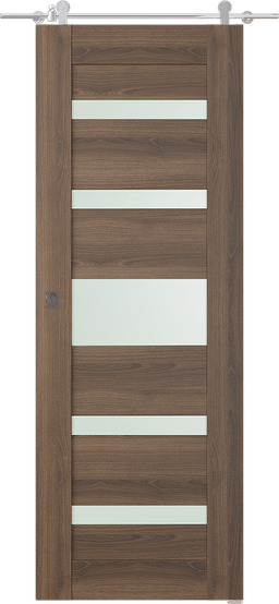 AVON 07-05 VETRO PECAN NUTWOOD BARN DOORS BELLDINNI MODERN INTERIOR DOOR - 1