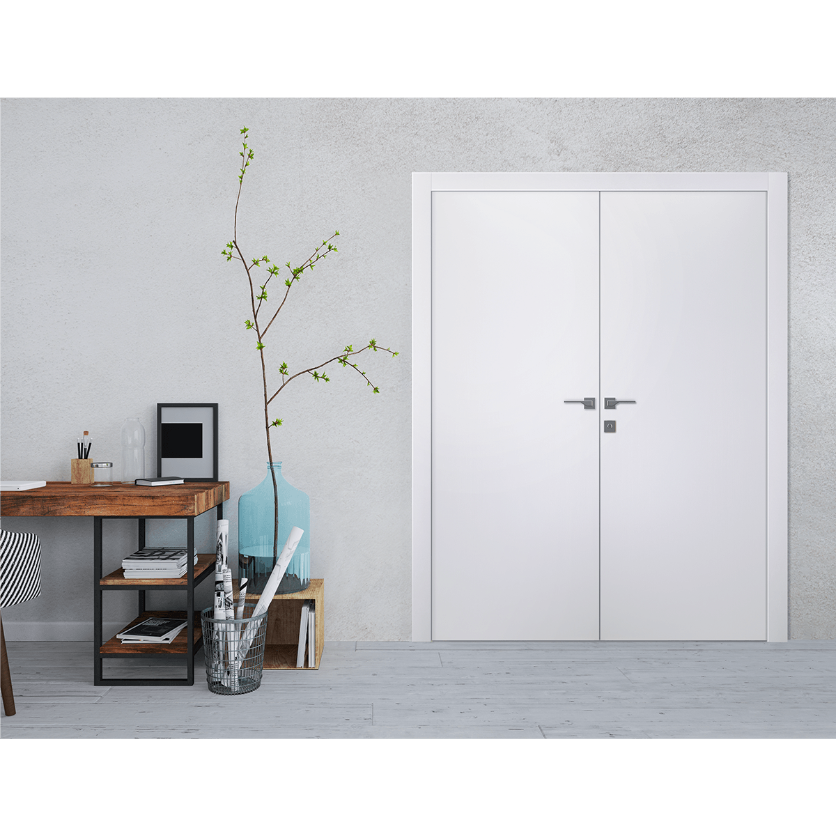 PALLADIO BIANCO NOBLE DOUBLE DOORS BELLDINNI MODERN INTERIOR DOOR - 1