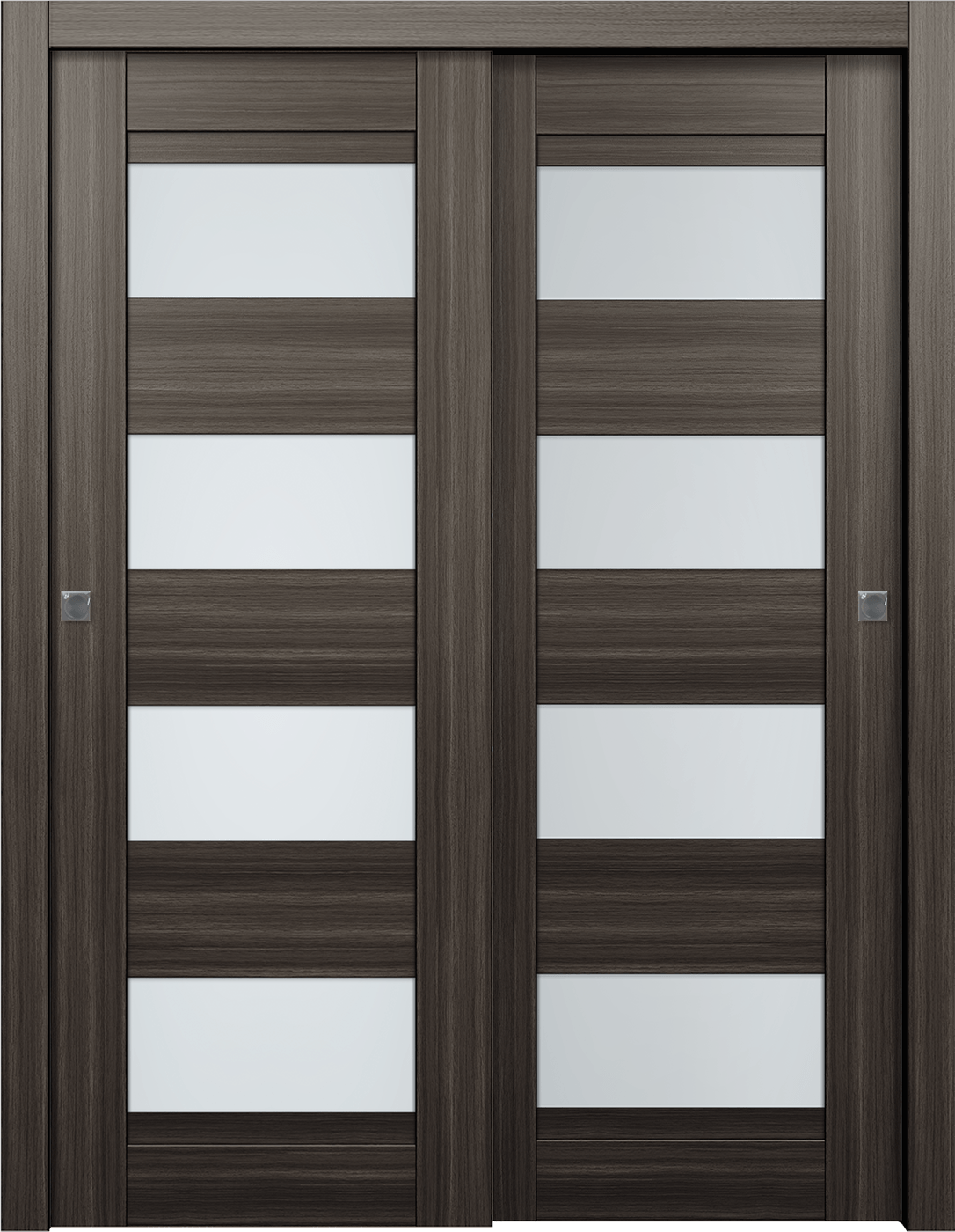 DELLA VETRO GRAY OAK BYPASS BELLDINNI MODERN INTERIOR DOOR - 1