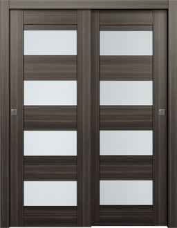 DELLA VETRO GRAY OAK BYPASS BELLDINNI MODERN INTERIOR DOOR - 1