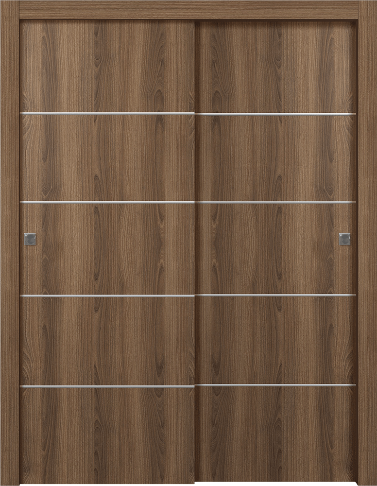 OPTIMA 4H PECAN NUTWOOD BYPASS DOORS BELLDINNI MODERN INTERIOR DOOR - 7