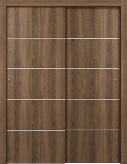 OPTIMA 4H PECAN NUTWOOD BYPASS DOORS BELLDINNI MODERN INTERIOR DOOR - 7