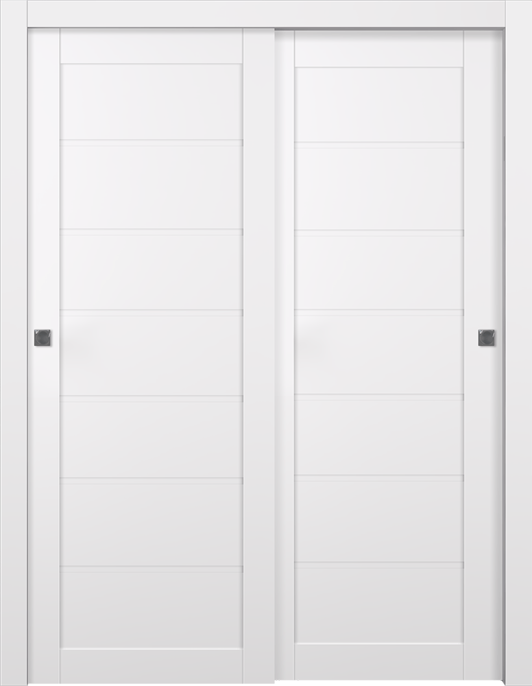 ALDA SNOW WHITE BYPASS BELLDINNI MODERN INTERIOR DOOR - 1