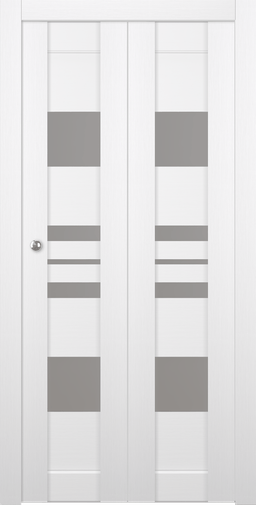 ROMI VETRO BIANCO NOBLE BI-FOLD BELLDINNI MODERN INTERIOR DOOR - 2