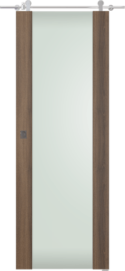 AVON 202 VETRO PECAN NUTWOOD BARN DOORS BELLDINNI MODERN INTERIOR DOOR - 1