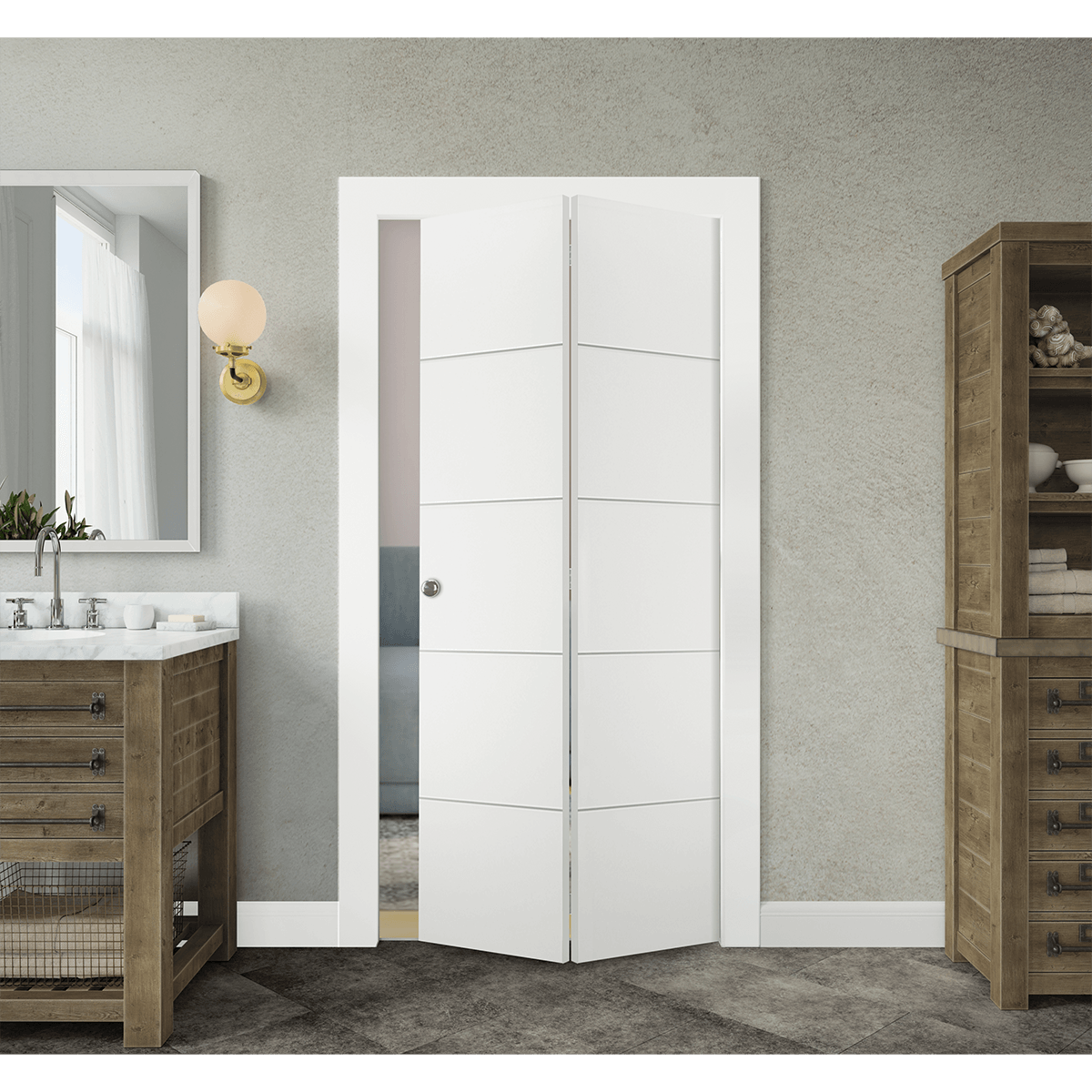 OPTIMA 4H SNOW WHITE BI-FOLD BELLDINNI MODERN INTERIOR DOOR - 2