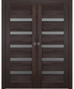 AVON 07-04 VETRO VERALINGA OAK DOUBLE POCKET BELLDINNI MODERN INTERIOR DOOR - 1