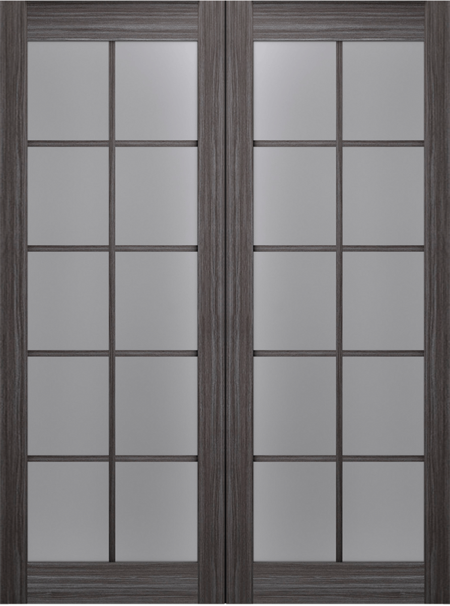 PALLADIO 10 LITE VETRO GRAY OAK DOUBLE BELLDINNI MODERN INTERIOR DOOR - 2