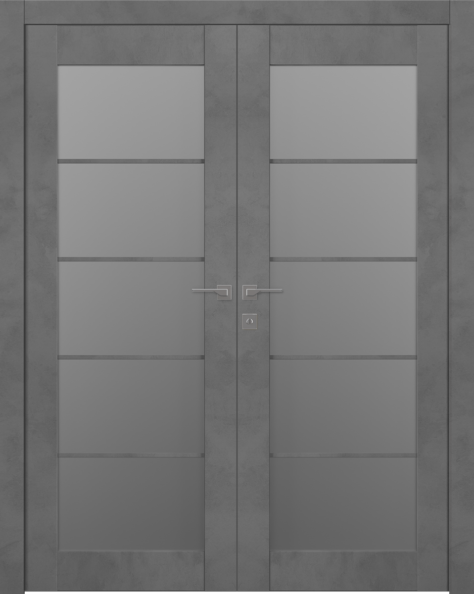 AVON 5 LITE VETRO DARK URBAN DOUBLE BELLDINNI MODERN INTERIOR DOOR