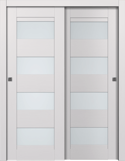 DELLA VETRO BIANCO NOBLE BYPASS BELLDINNI MODERN INTERIOR DOOR - 1