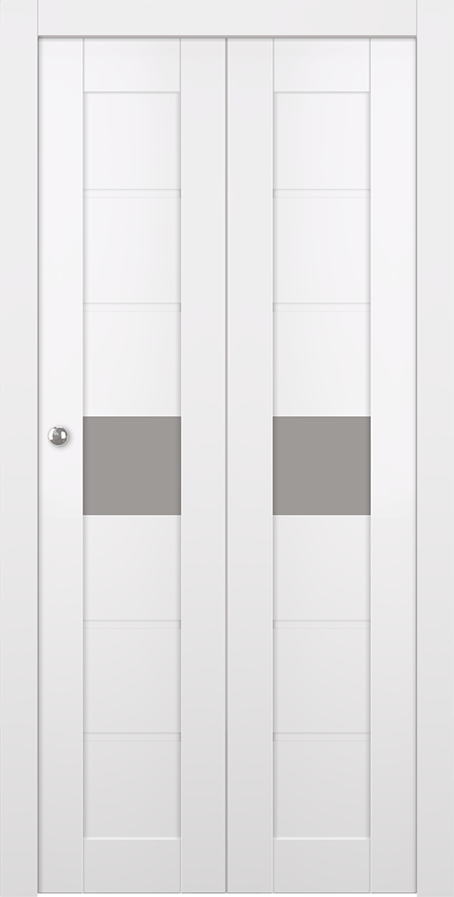EDNA VETRO SNOW WHITE BI-FOLD BELLDINNI MODERN INTERIOR DOOR - 1