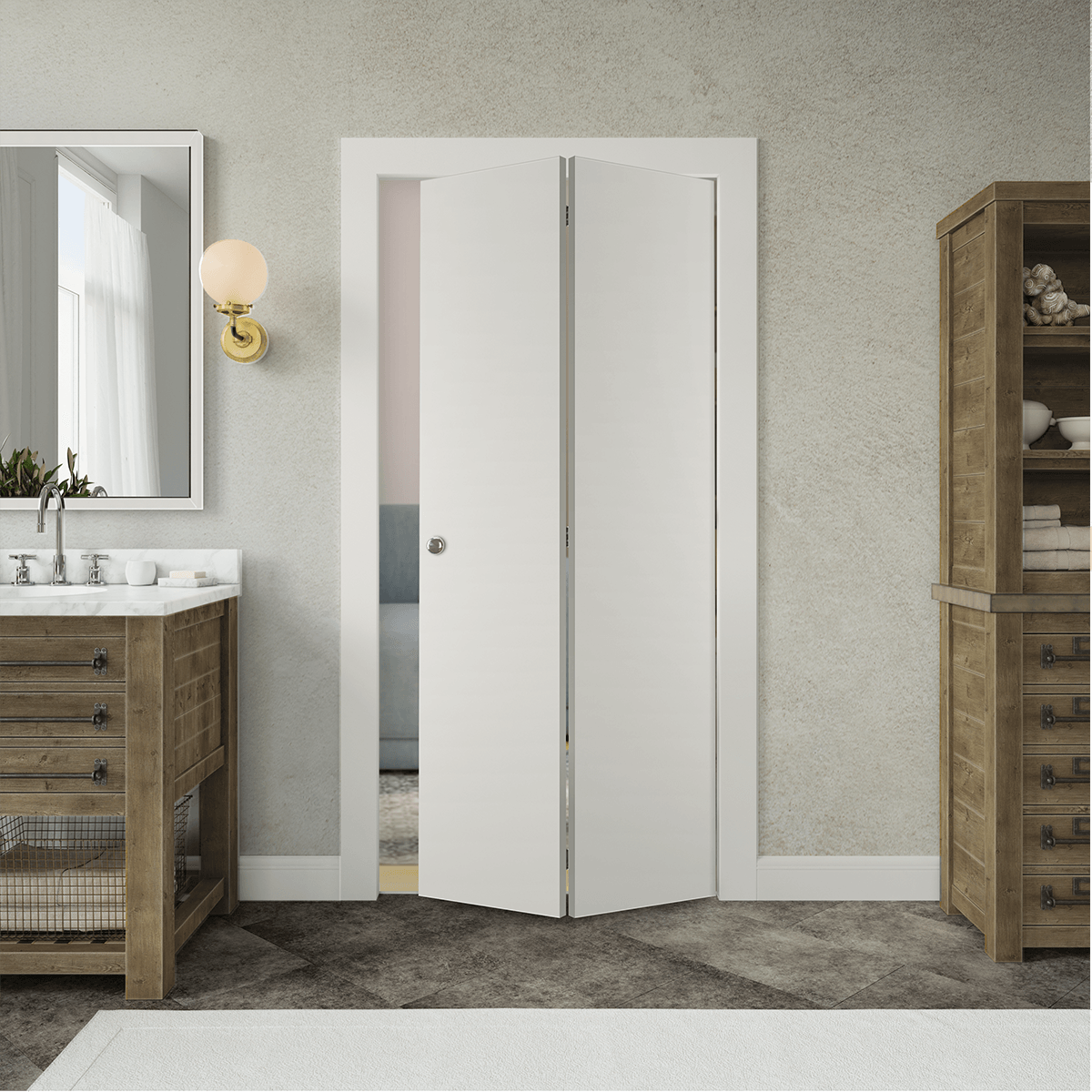 PALLADIO BIANCO NOBLE BI-FOLD DOORS BELLDINNI MODERN INTERIOR DOOR - 1