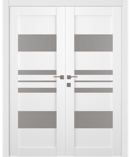 ROMI VETRO BIANCO NOBLE DOUBLE BELLDINNI MODERN INTERIOR DOOR - 1