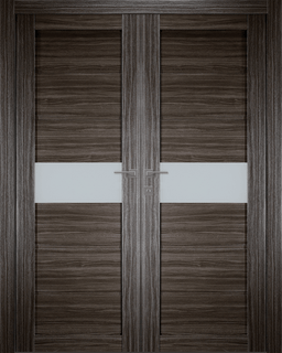 EDNA VETRO GRAY OAK DOUBLE BELLDINNI MODERN INTERIOR DOOR - 1