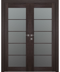 AVON 5 LITE VETRO VERALINGA OAK DOUBLE BELLDINNI MODERN INTERIOR DOOR - 3