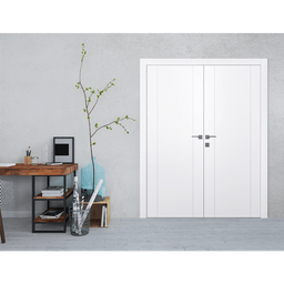 OPTIMA 2U SNOW WHITE DOUBLE BELLDINNI MODERN INTERIOR DOOR - 2