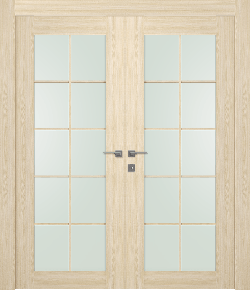AVON 10 LITE VETRO LOIRE ASH DOUBLE POCKET BELLDINNI MODERN INTERIOR DOOR - 1