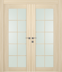 AVON 10 LITE VETRO LOIRE ASH DOUBLE POCKET BELLDINNI MODERN INTERIOR DOOR - 1