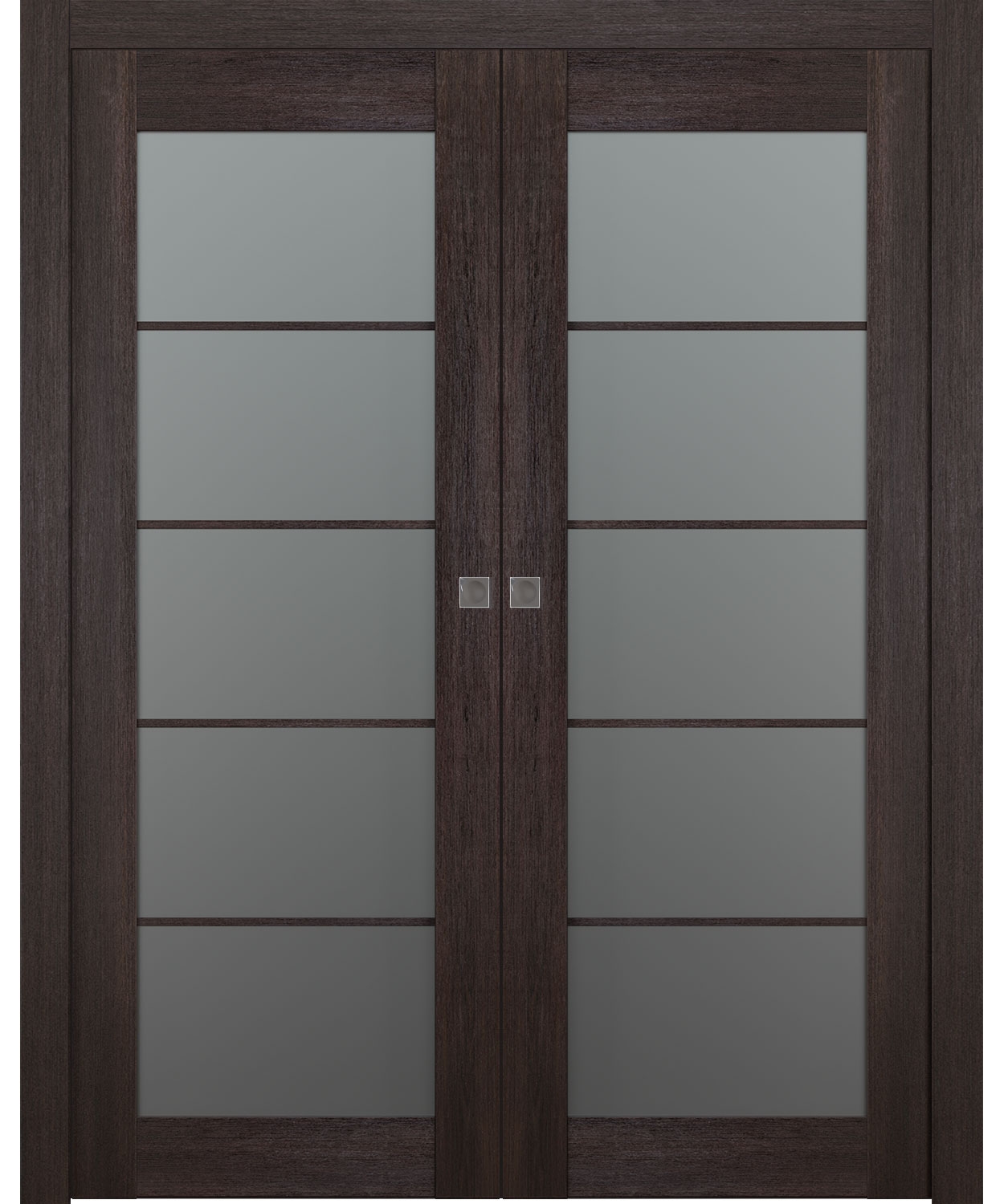 AVON 5 LITE VETRO VERALINGA OAK DOUBLE POCKET BELLDINNI MODERN INTERIOR DOOR - 1